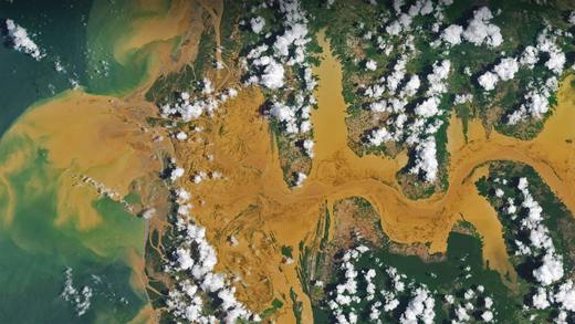 马尼亚河的卫星图像，马达加斯加 (© NASA Earth Observatory image by Joshua Stevens, using Landsat data from the US Geological Survey)_必应壁纸